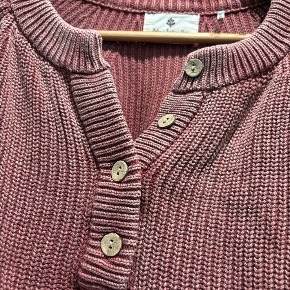 Maroon Button-Up Sweater - image 3